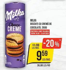 Mega Image Milka biscuiti cu cremă de ciocolată Ofertă