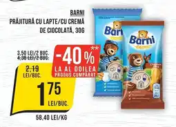 Mega Image Barni prăjitură cu lapte/cu cremă de ciocolată Ofertă
