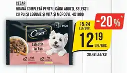 Mega Image Cesar hrană completă pentru câini adulți, selecții cu pui și legume și vită și morcov Ofertă