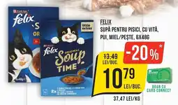 Mega Image Felix supă pentru pisici, cu vită, pui, miel/pește Ofertă