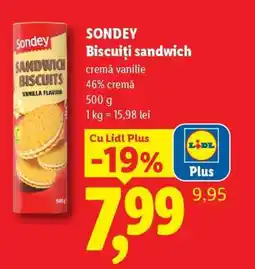 Lidl Sondey Biscuiți Sandwich Ofertă
