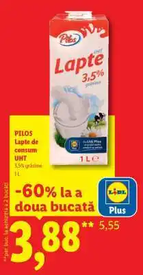 Lidl Pilos Lapte de consum UHT Ofertă