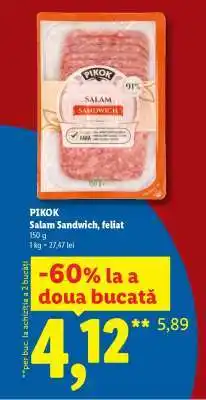 Lidl PIKOK Salam Sandwich feliat Ofertă