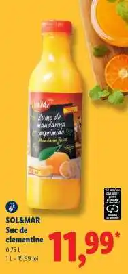 Lidl SOL&MAR Suc de clementine Ofertă