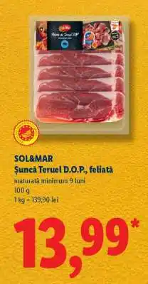Lidl SOL&MAR Șuncă Teruel D.O.P., feliată Ofertă
