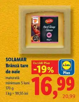 Lidl SOL&MAR Brânză tare de oaie Ofertă