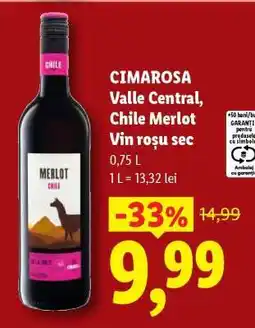 Lidl CIMAROSA Valle Central, Chile Merlot Vin roșu sec Ofertă