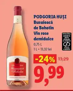 Lidl PODGORIA HUȘI Busuioacă de Bohotin Vin rose demidulce Ofertă