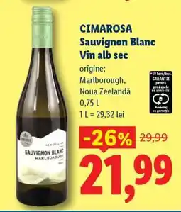 Lidl CIMAROSA Sauvignon Blanc Vin alb sec Ofertă