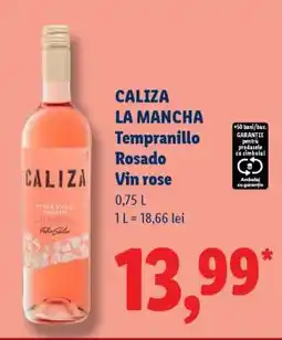 Lidl CALIZA LA MANCHA Tempranillo Rosado Vin rose Ofertă