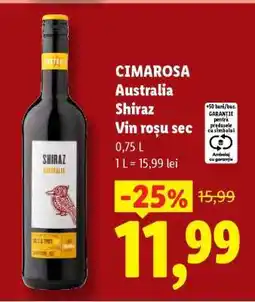 Lidl CIMAROSA Australia Shiraz Vin roșu sec Ofertă