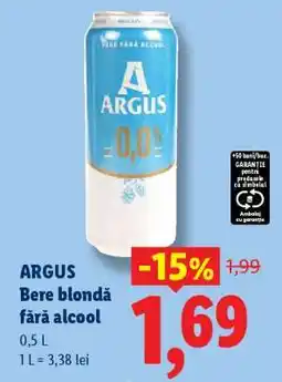 Lidl Argus Bere blondă fără alcool Ofertă