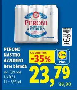 Lidl PERONI NASTRO AZZURRO Bere blondă Ofertă