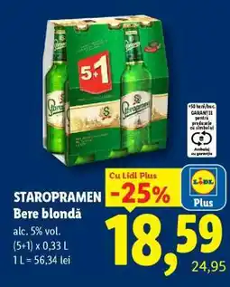 Lidl STAROPRAMEN Bere blondă Ofertă