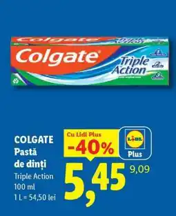 Lidl COLGATE PASTĂ DE DINȚI TRIPLE ACTION Ofertă