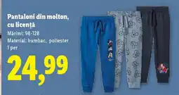 Lidl Pantaloni din molton, cu licență Ofertă