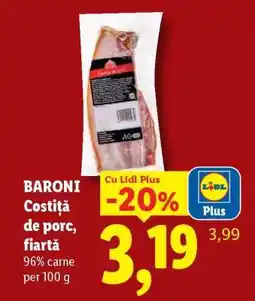 Lidl Baroni Costiță de porc fiartă Ofertă