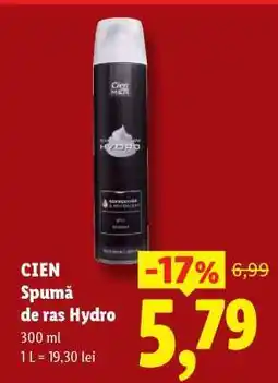 Lidl CIEN Spumă de ras Hydro Ofertă