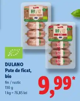 Lidl DULANO Pate de ficat, bio Ofertă