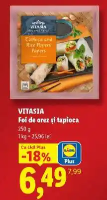 Lidl VITASIA Foi de orez și tapioca Ofertă