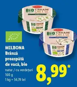 Lidl Milbona Brânză proaspătă de vacă, bio Ofertă