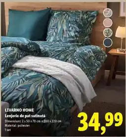 Lidl LIVARNO Home Lenjerie de pat, satinată Ofertă
