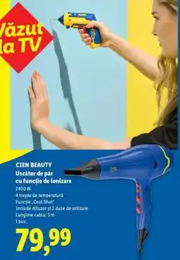 Lidl CIEN BEAUTY Uscător de păr cu funcție de ionizare Ofertă
