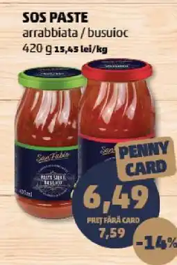 Penny SOS PASTE arrabbiata / busuioc Ofertă