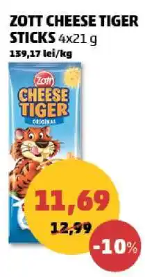 Penny ZOTT CHEESE TIGER STICKS 4x21 g Ofertă