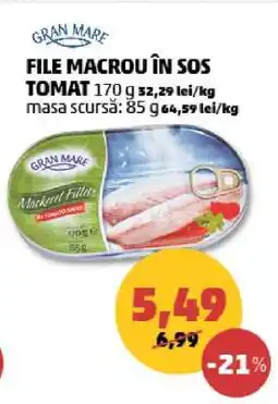 Penny File macrou în sos tomat Ofertă