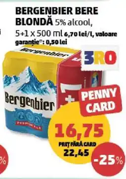 Penny BERGENBIER Bere blondă Ofertă