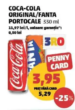 Penny COCA-COLA ORIGINAL / FANTA PORTOCALE 330 ml Ofertă