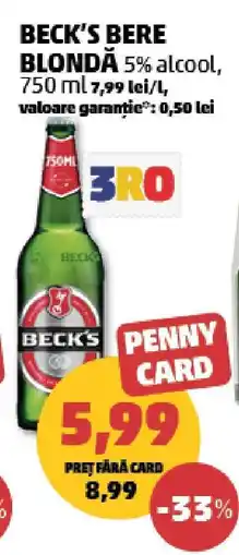 Penny BECK‘S Bere blondă Ofertă