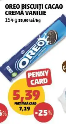 Penny OREO BISCUITI CACAO CREMĂ VANILIE Ofertă