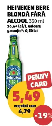 Penny HEINEKEN BERE BLONDĂ FĂRĂ ALCOOL 330 ml Ofertă