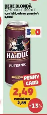 Penny Bere Blondă Haiduc Puternic Ofertă