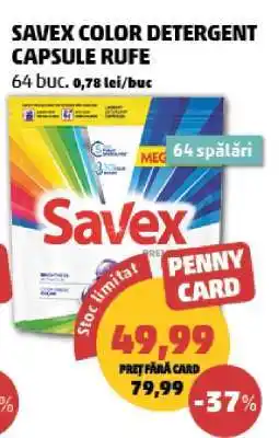Penny SAVEX COLOR DETERGENT CAPSULE RUFE Ofertă