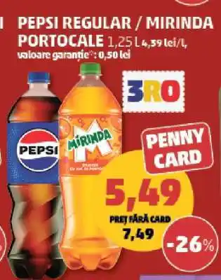 Penny PEPSI regular/MIRINDA portocale Ofertă