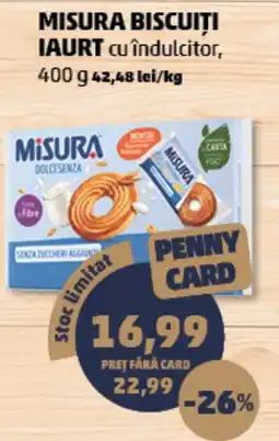 Penny Misura biscuiti iaurt cu îndulcitor Ofertă