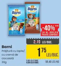 Mega Image Barni Prăjitură cu lapte/ cu cremă de ciocolată Ofertă