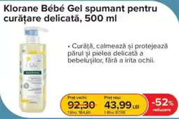 Dr.Max Klorane Bébé Gel spumant pentru curățare delicată Ofertă