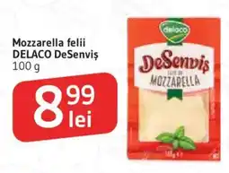 Supeco Delaco mozzarella felii desenviș Ofertă