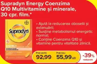 Supradyn Energy Coenzima Q10 Multivitamine și minerale