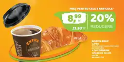 La Doi Pasi Smokin' Bean Cafea + La Lorraine Croissant cu unt Ofertă