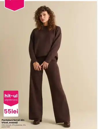 Hit-ul săptămânii Pantaloni femei din tricot, evazați