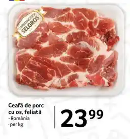 Selgros Selgros ceafă de porc cu os, feliată Ofertă
