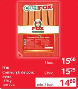 Selgros Fox crenvurști de porc extra Ofertă