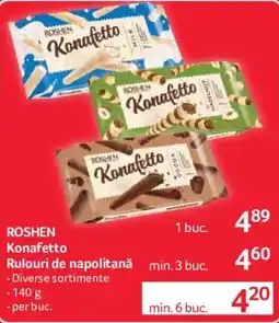 Selgros Roshen Konafetto Rulouri de napolitană Ofertă