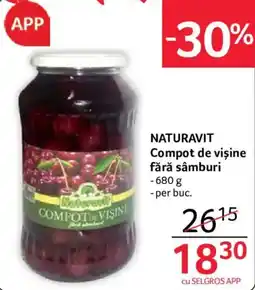 Selgros Naturavit compot de vișine fără sâmburi Ofertă
