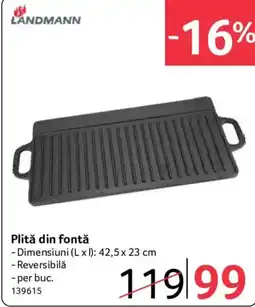 Selgros Landmann plită din fontă Ofertă